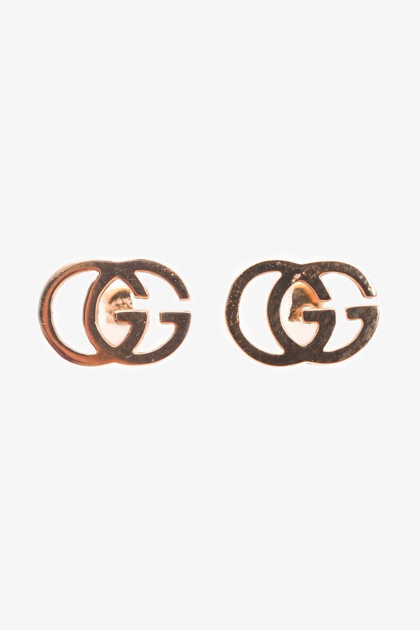 Gucci 18K Yellow Gold Running G Stud Earrings