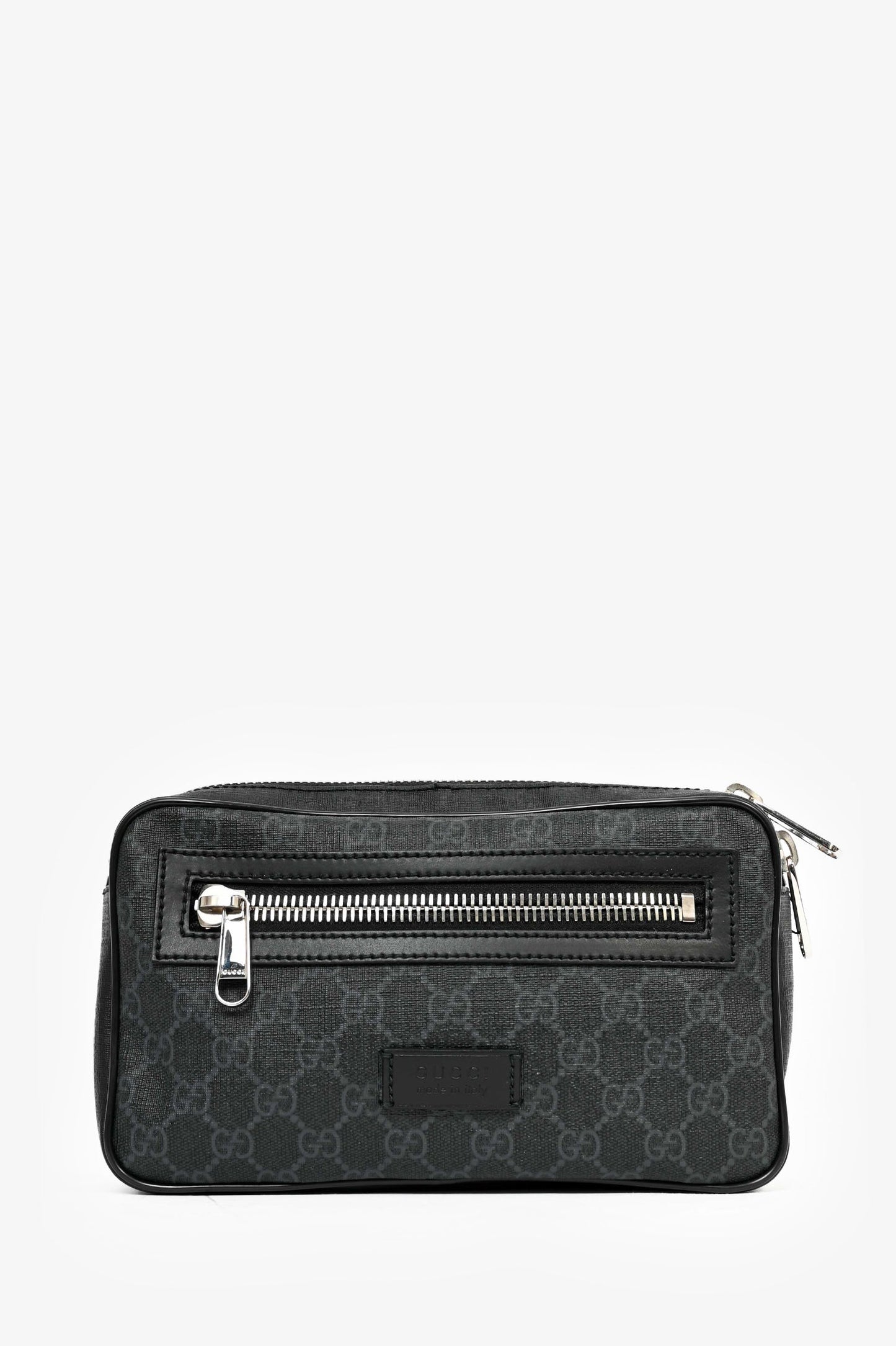 Gucci Black Canvas GG Supreme Belt Bag