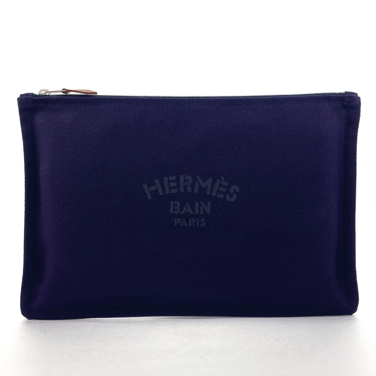 HERMES Pouch 102501M cotton Navy Yachting GM