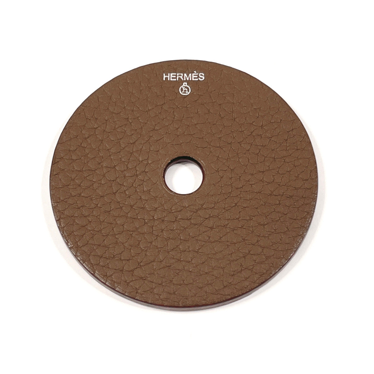 HERMES charm Taurillon Clemence Brown Petit h petit ash