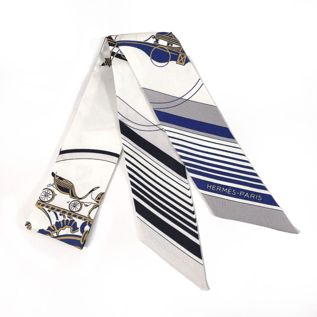 HERMES scarf 063791S Silk, 100% silk white Bookplate