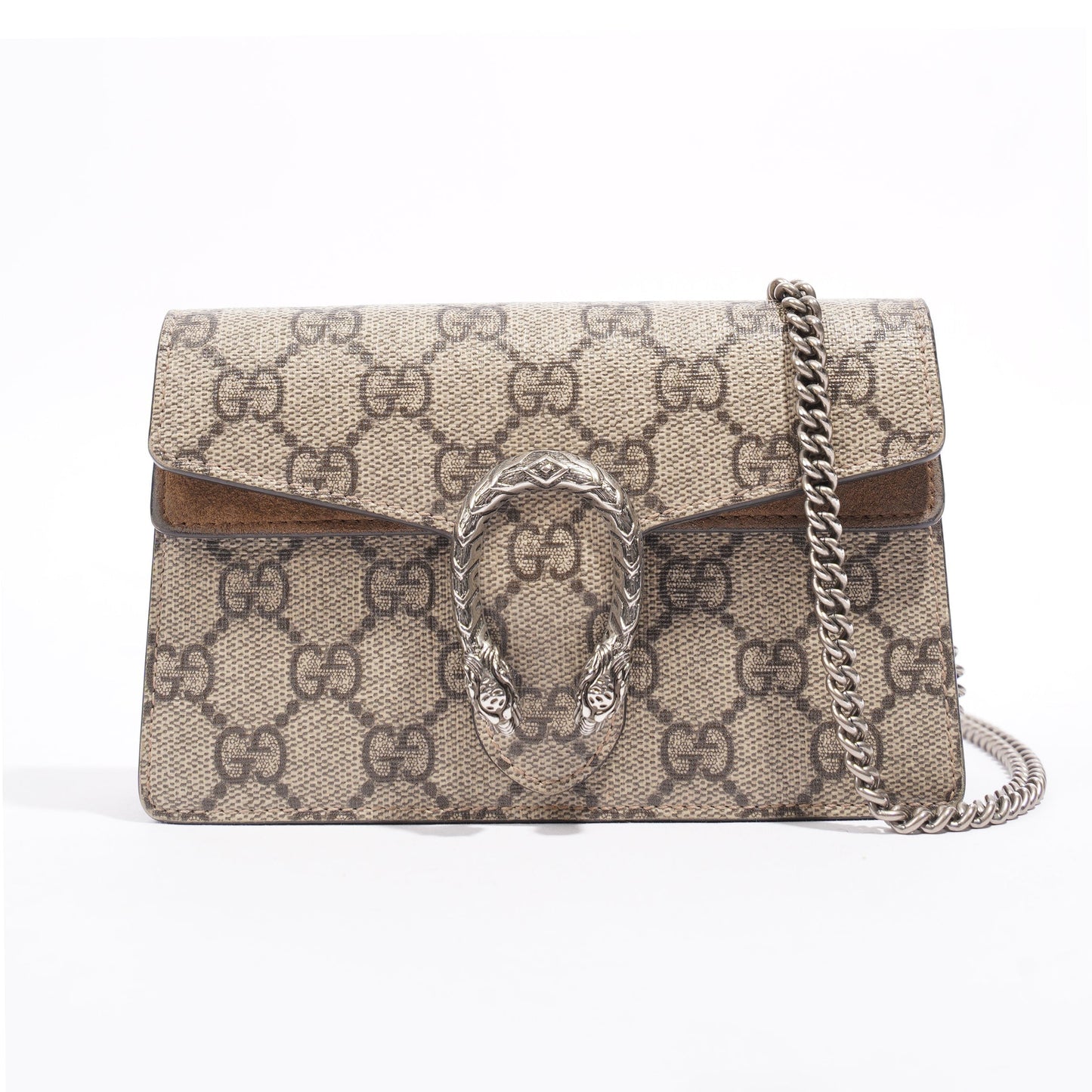Gucci Dionysus Super Mini Chain Beige And Ebony GG Supreme Coated Canvas
