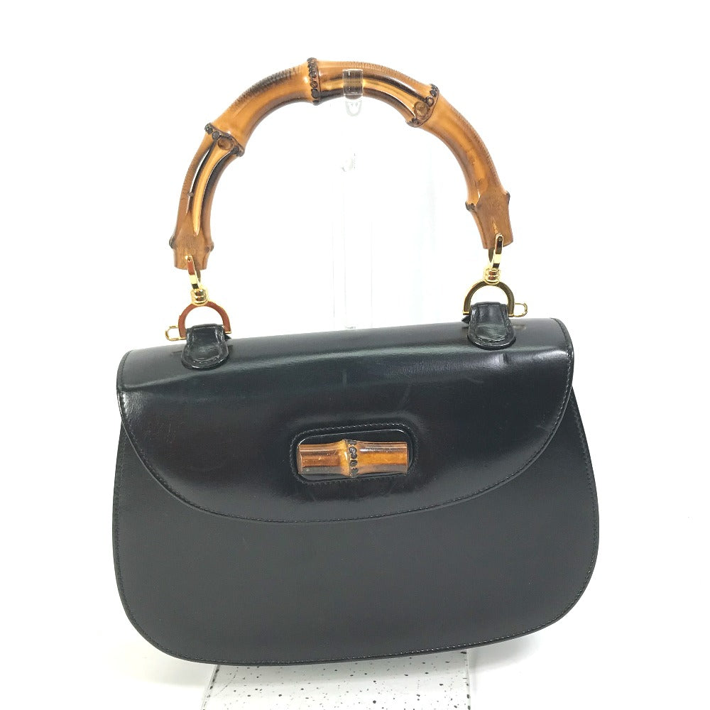 GUCCI Handbag 000 1951 Leather / Bamboo black turn lock old gucci Bamboo Women Used