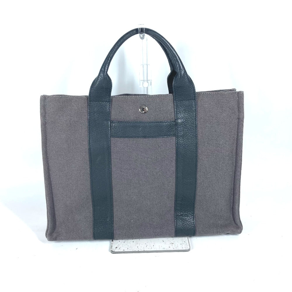 HERMES Handbag Canvas, Leather gray Sac Arne MM