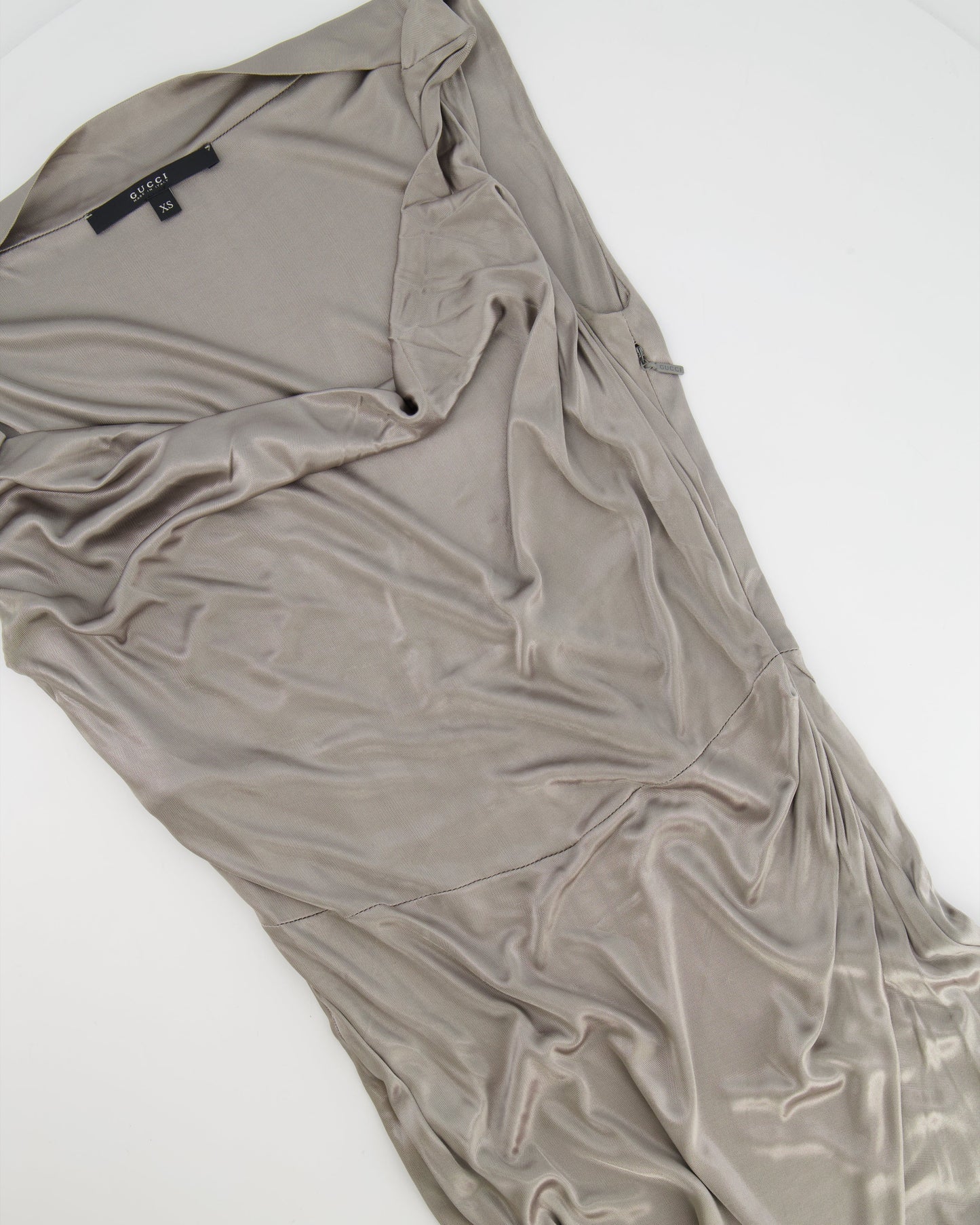 Gucci Grey Satin Midi Dress Size XS (UK 4)