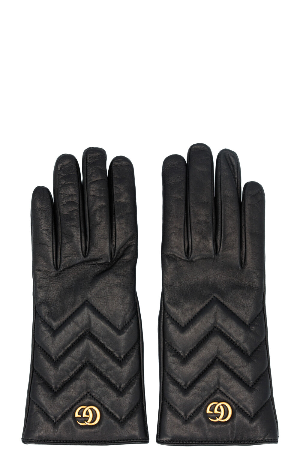 GUCCI Quilted Marmont Gloves Leather Black