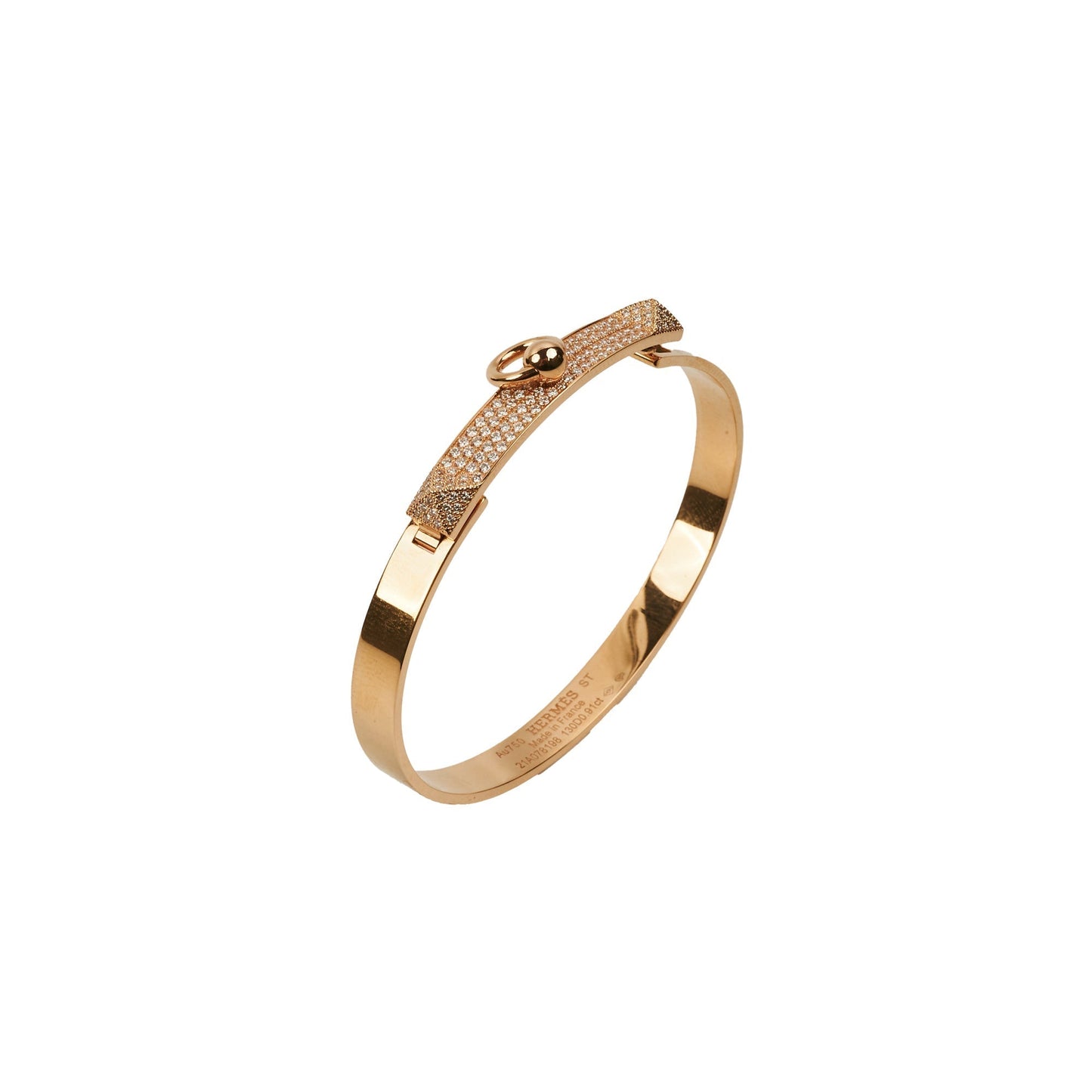 Hermes Collier De Chien Small Gold Diamond Bracelet