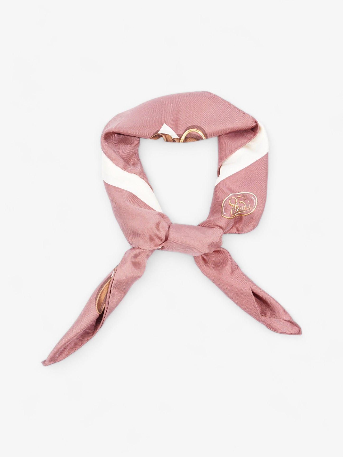 Gucci Riding Gear and Horse Bit Scarves Dusty Pink / Brown Silk