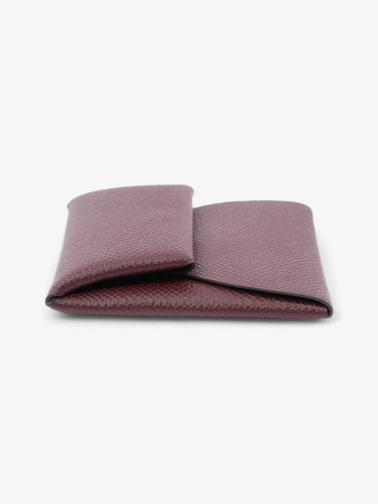 Hermes Bastia Change Purse Burgundy Calfskin Leather
