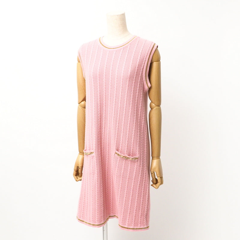 GUCCI one piece 658350 knit Pink / Gold S