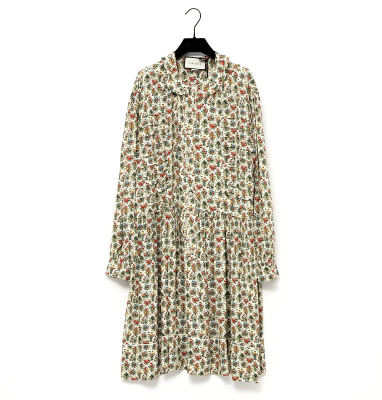 GUCCI one piece 633291 Rayon Beige/Green/Red/Yellow 42(170/92Y)