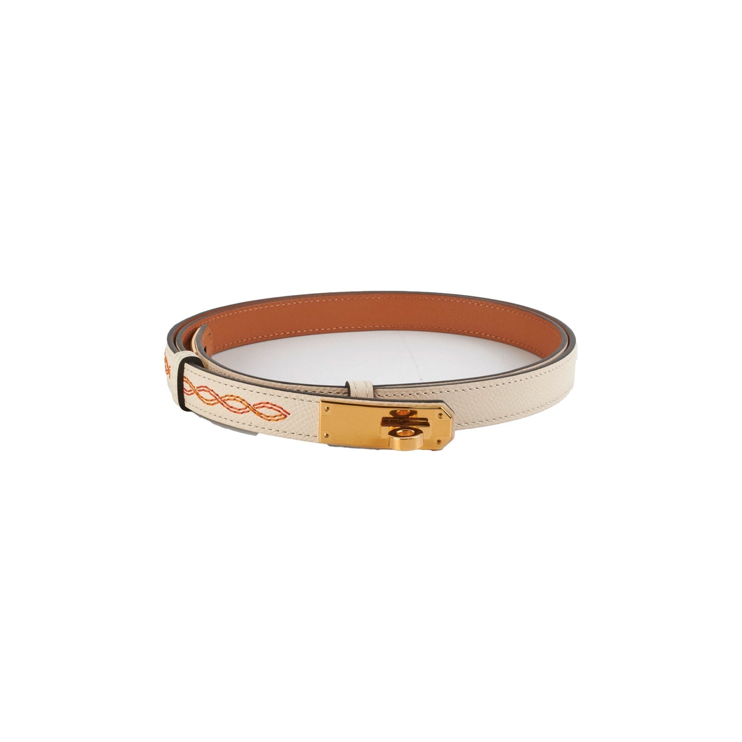 Hermes Kelly 18 Belt Nata/Orange - B Stamp