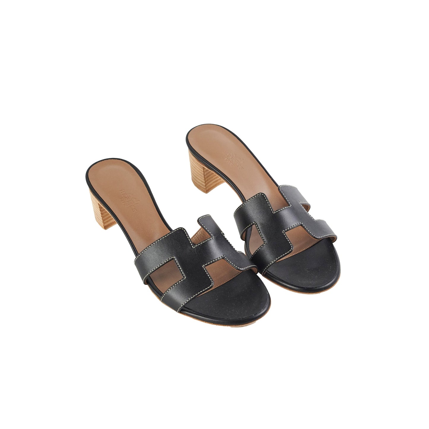 Hermes Oasis Noir Sandals Size 39