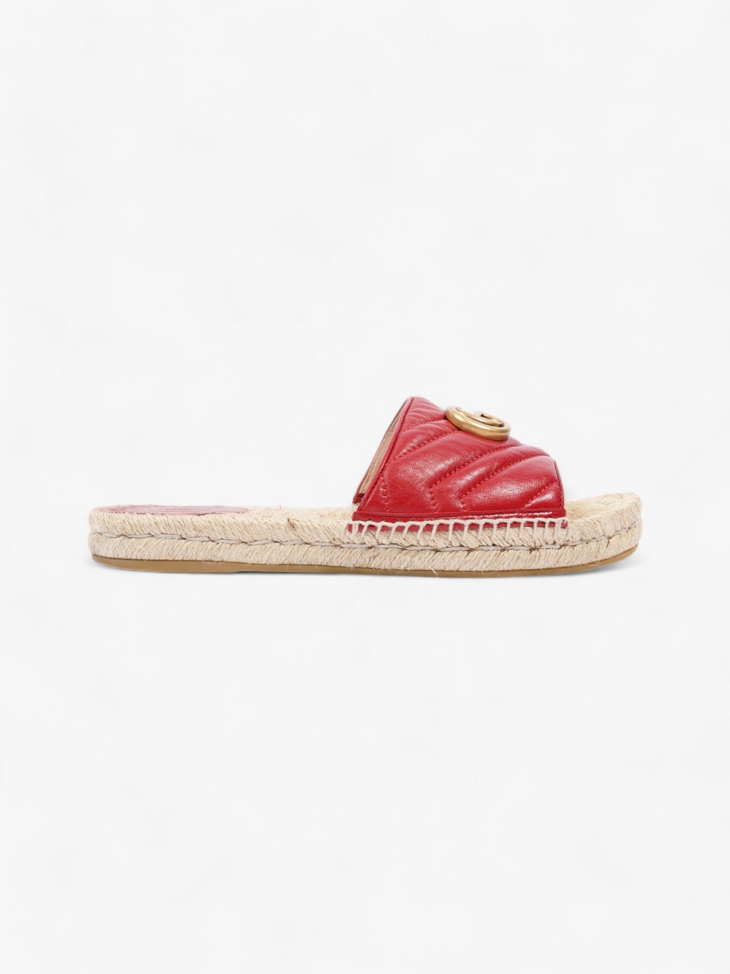 Gucci GG Marmont Espadrilles Red Leather EU 38 UK 5