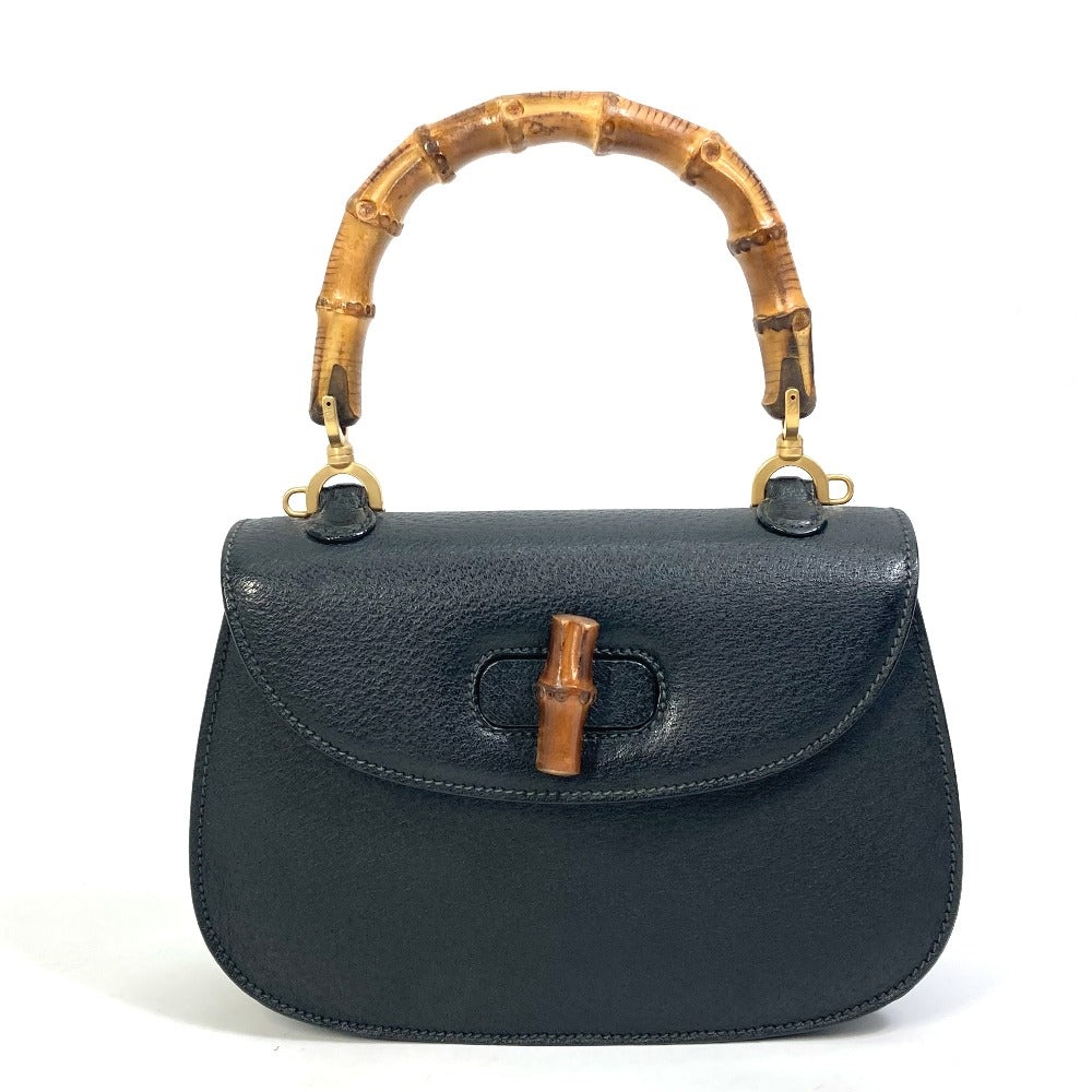 GUCCI Handbag 000.1014.0188 leather black Top handle Bamboo Women Secondhand