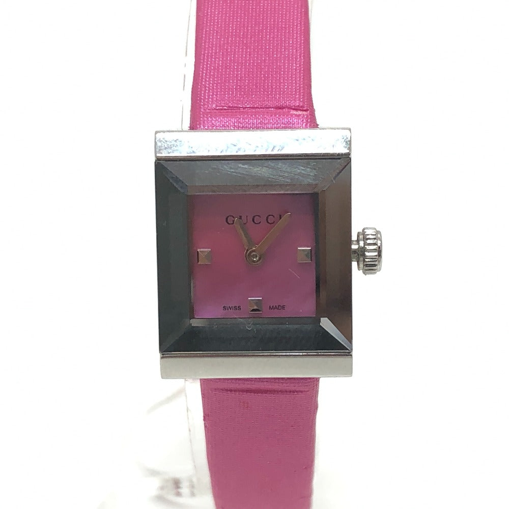 GUCCI Watches Quartz 128.5 Stainless Steel , Leather Silver G frame pink dial Women Used