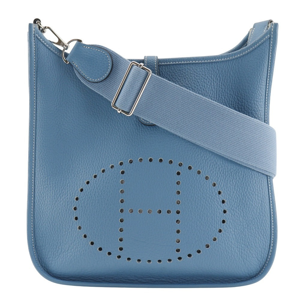HERMES Shoulder Bag Taurillon Clemence light blue Evelyn 3PM Women Used