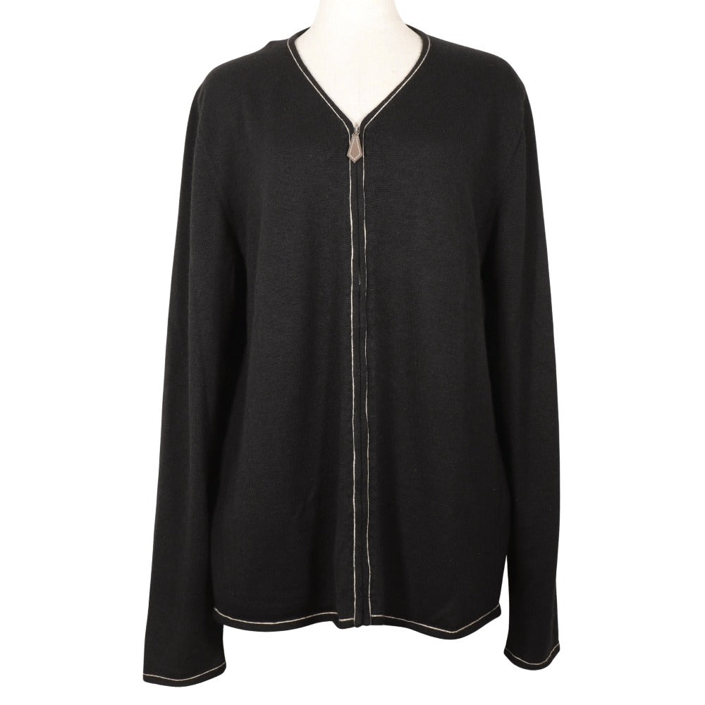 HERMES cardigan Cashmere, Cotton black Zip up Women ‚k Used