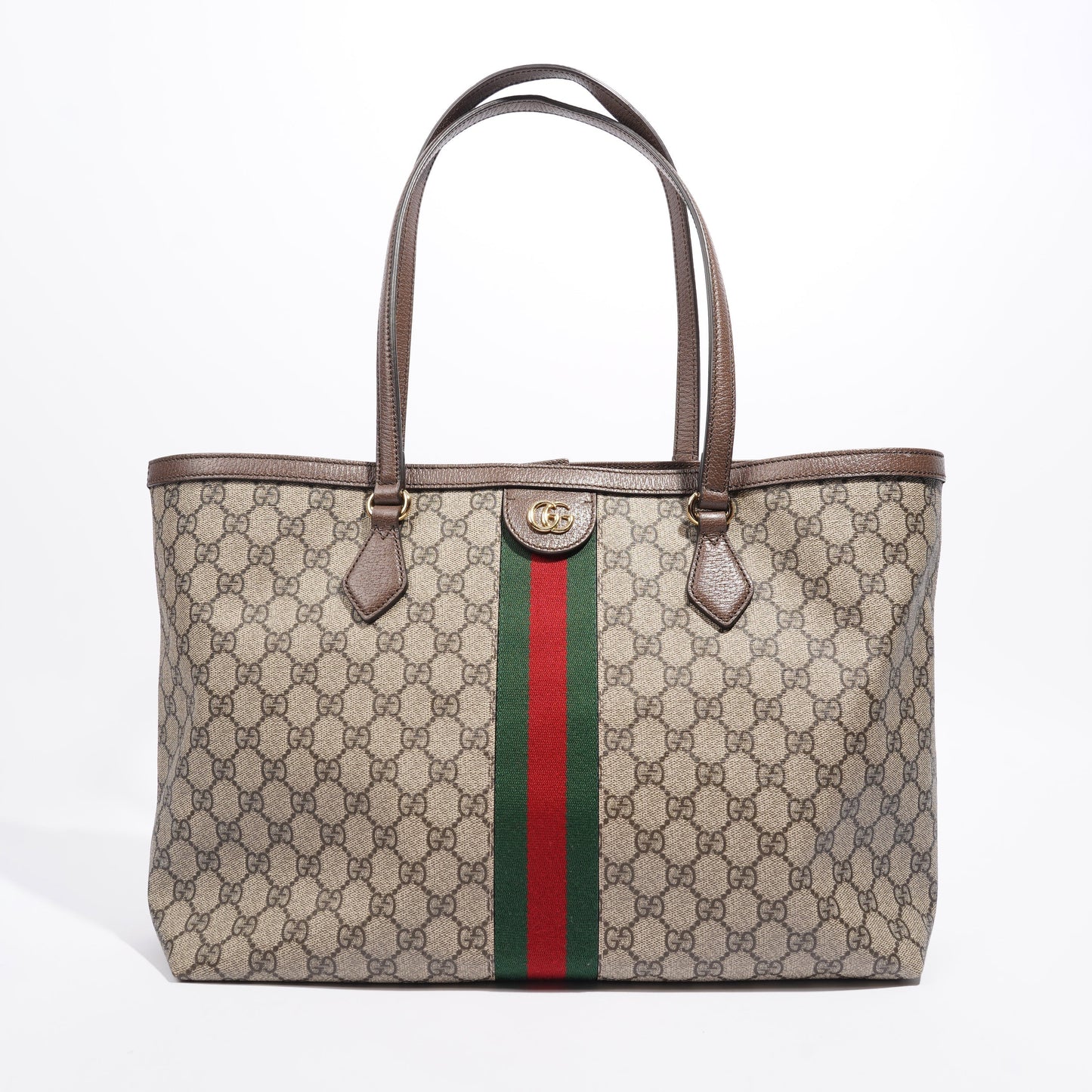 Gucci Ophidia GG Medium Beige And Ebony GG Supreme Coated Canvas
