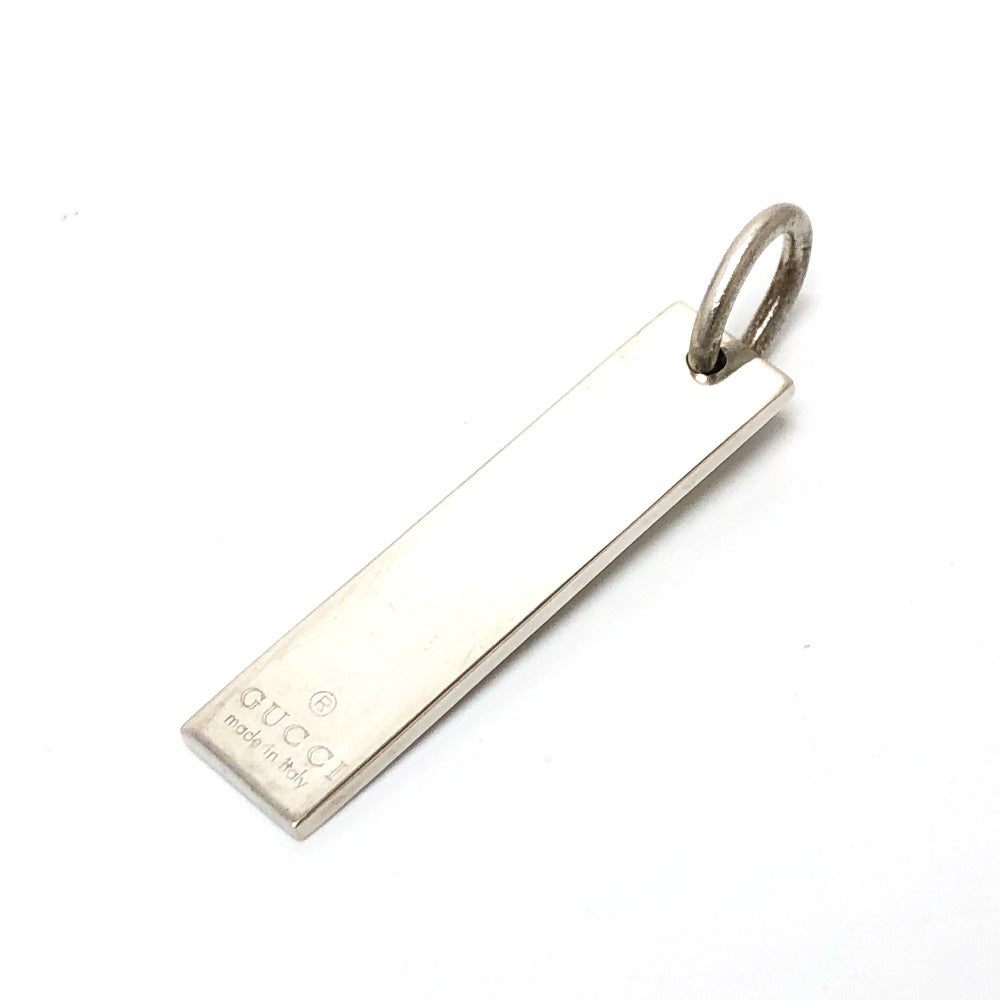 GUCCI Pendant top SV925 Silver logo plate mens Used