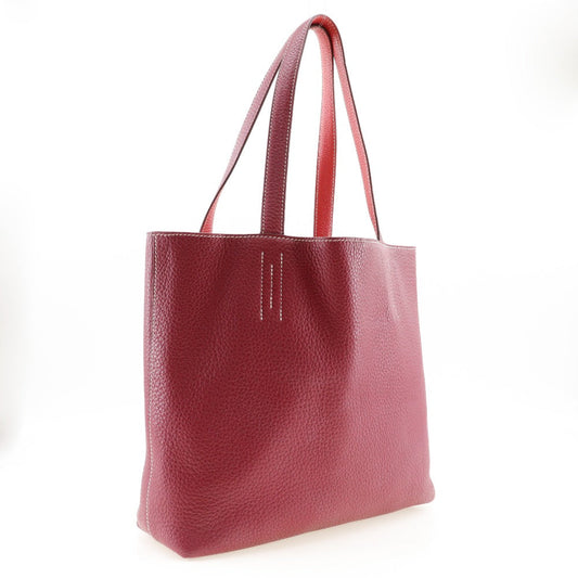 HERMES Tote Bag leather Red/pink reversible Doble Sense 28 Women Used