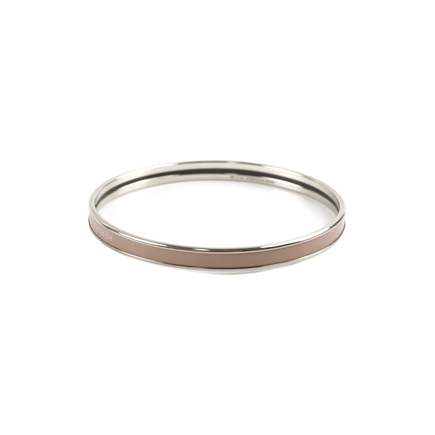 Hermes Uni Bangle Marron Glace Palladium Plated Size 65