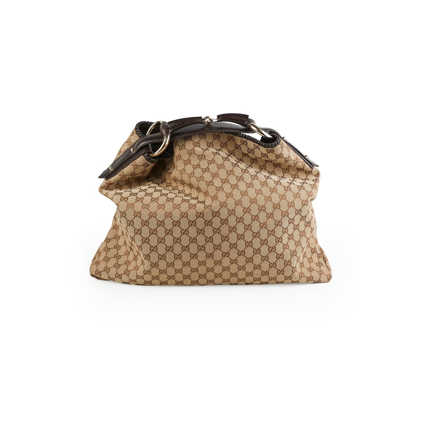 Gucci Large Monogram Canvas Hobo Bag
