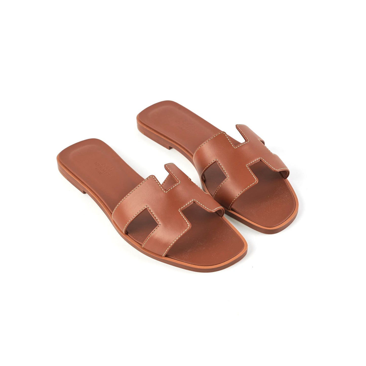 Hermes Oran Gold Sandals Size 37.5
