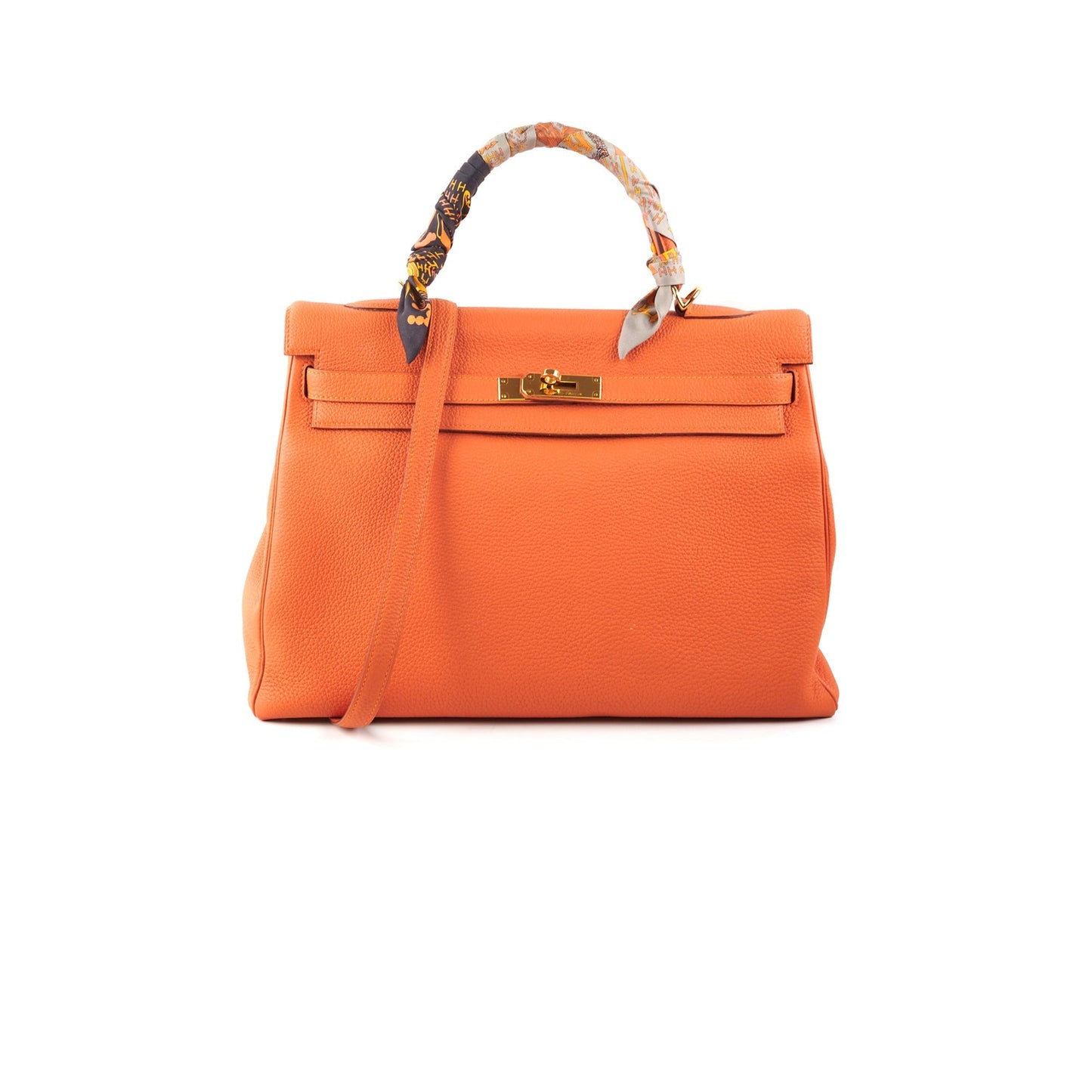 Hermes Kelly 35 Orange O Square Stamp 2011