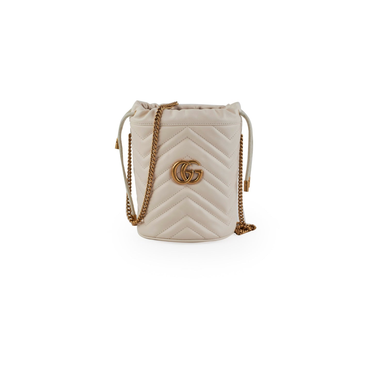 Gucci GG Marmont Mini Bucket Bag White HOLD AL