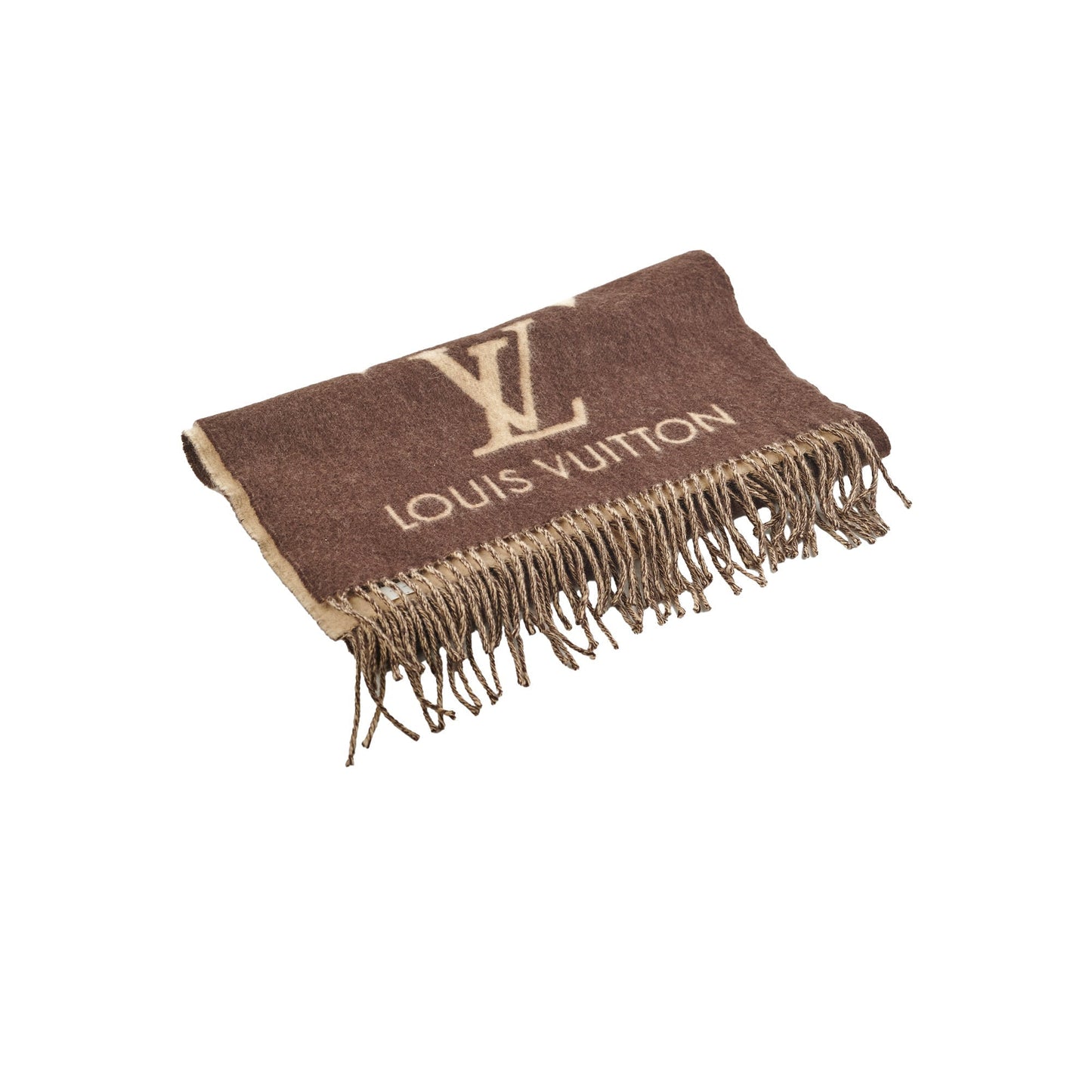 Louis Vuitton Beige/Brown Cashmere Scarf