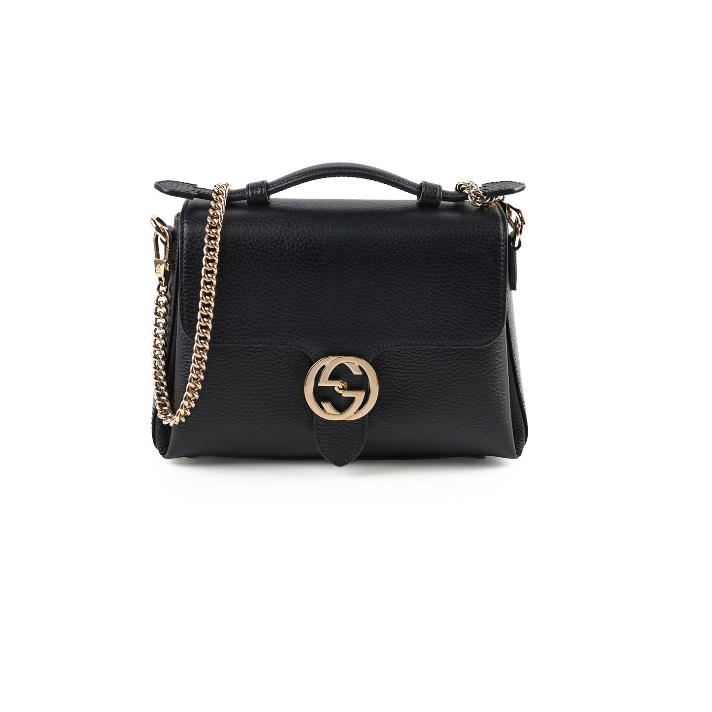 Gucci Leather Top Handle Bag Black