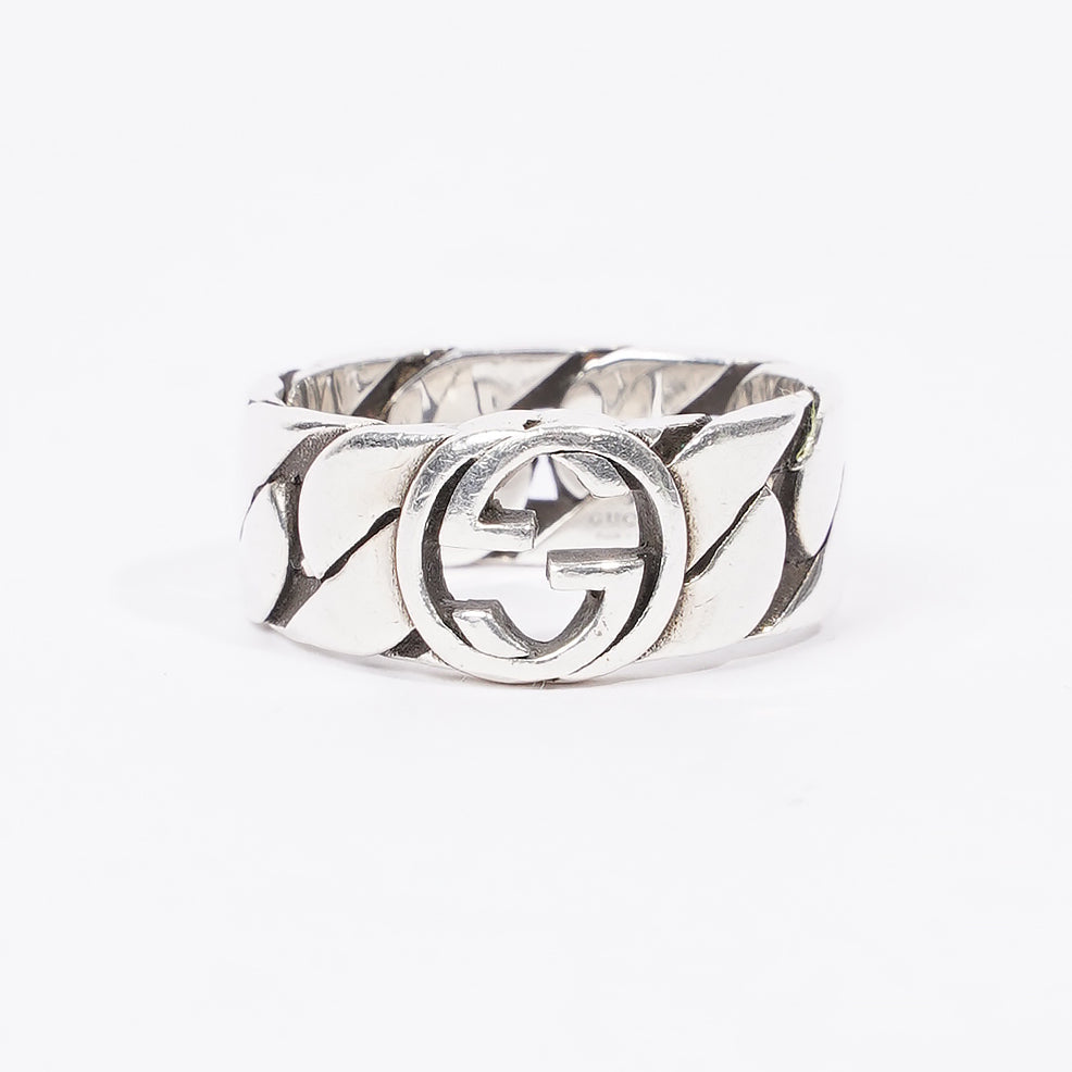 Gucci Interlocking G Chain Ring Silver Base Metal 13