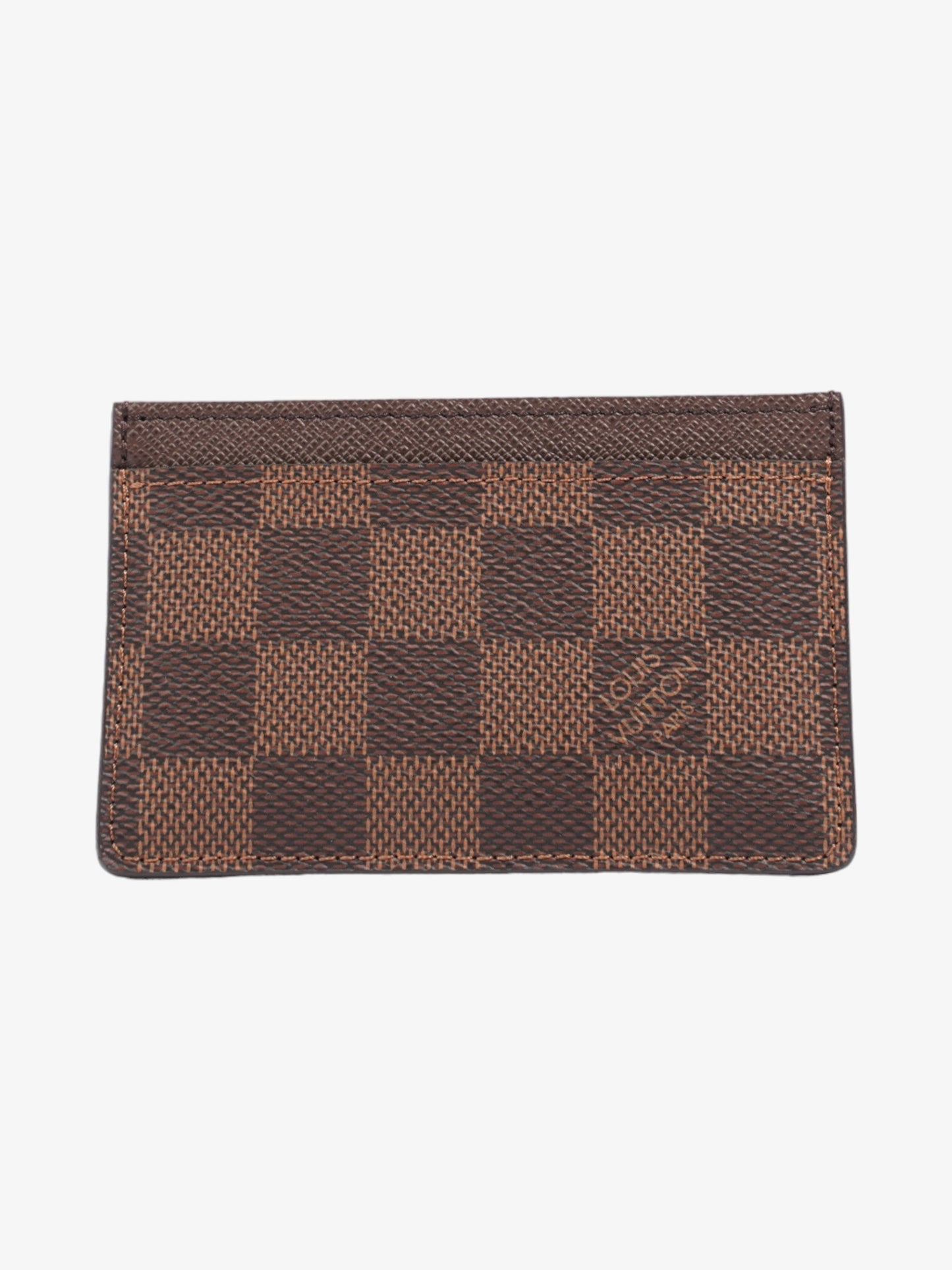 Louis Vuitton Card Holder Damier Ebene / Brown Coated Canvas