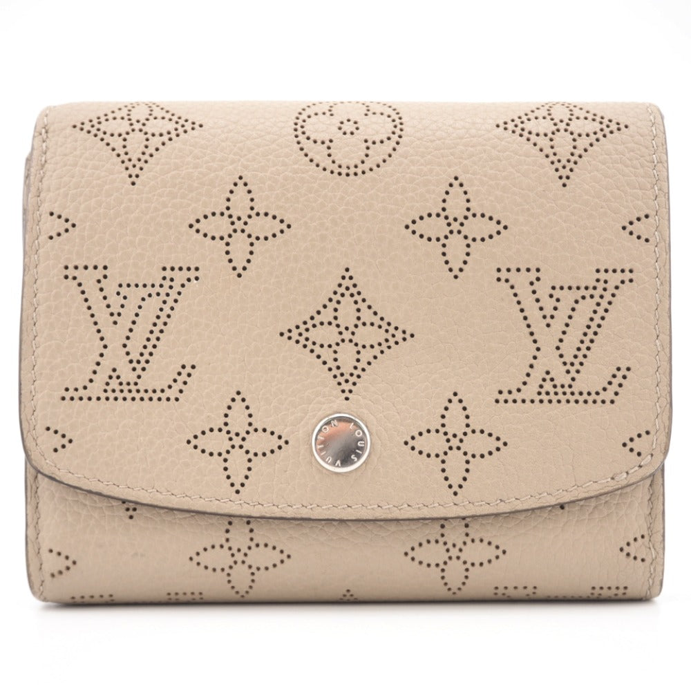 LOUIS VUITTON Bifold Wallet M62542 leather beige Mahina Portefeuille Iris Compact
