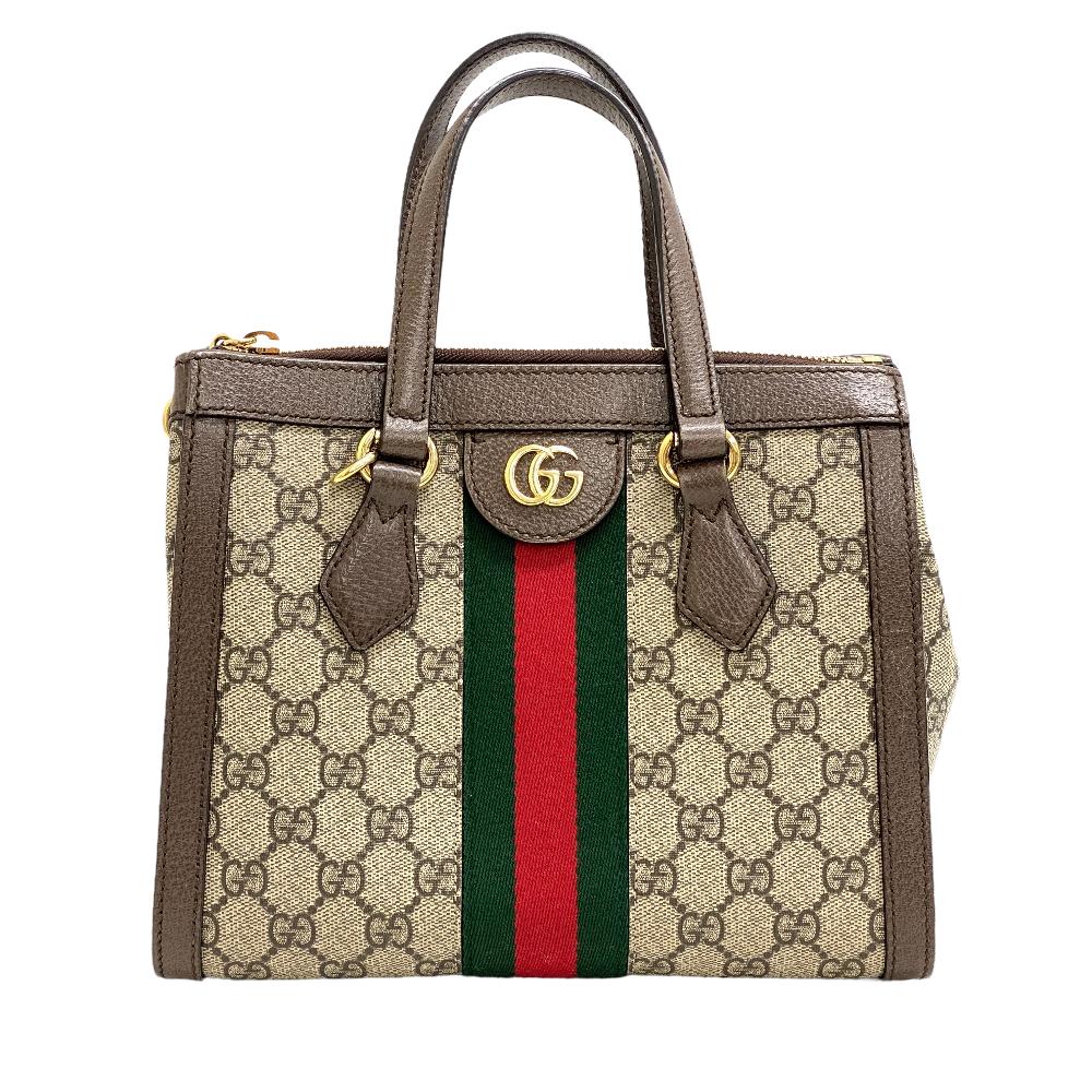 GUCCI Handbag canvas Brown GG Supreme Ofidia Women Used