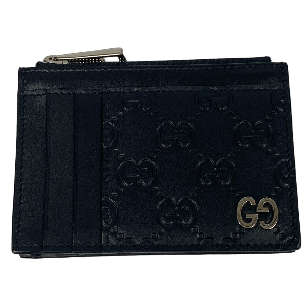 GUCCI Coin case 597560 leather black Card Case Guccisima unisex(Unisex) Used