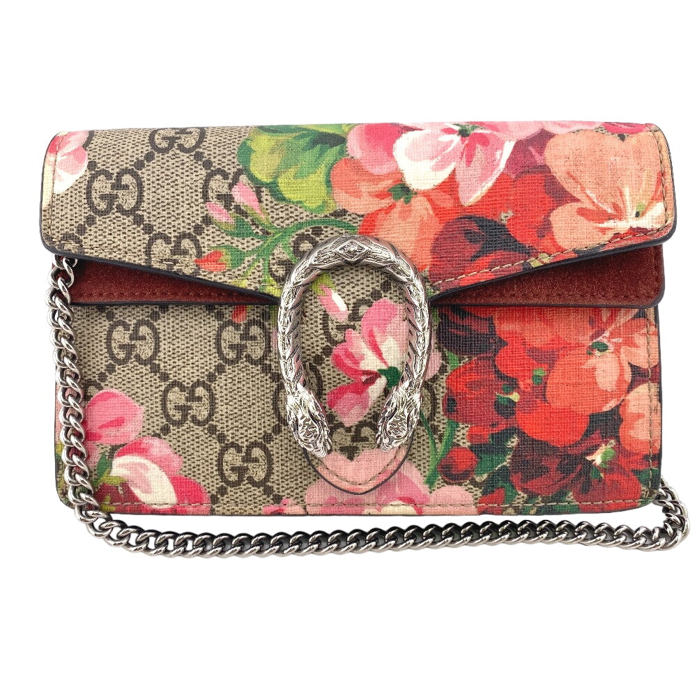 GUCCI Shoulder Bag 476432 PVC, suede Red ChainShoulder GG Blooms Women Used