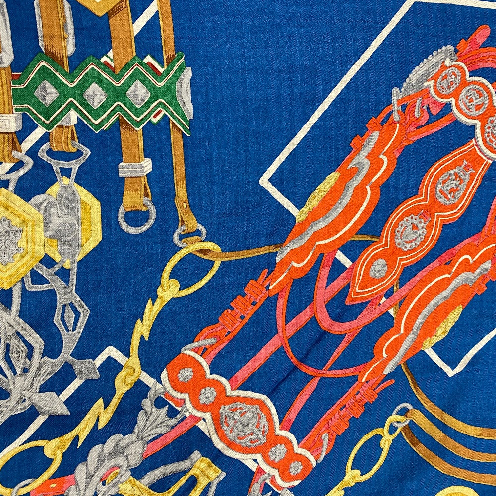 HERMES scarf silk blue Brides et Destin Triangle Jean Women Used