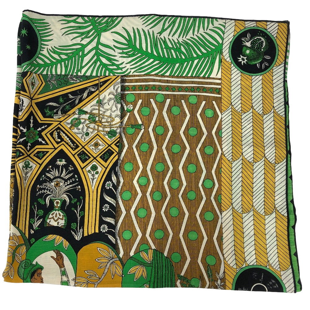 HERMES scarf Cashmere, Silk green Amazone Dance Caregean