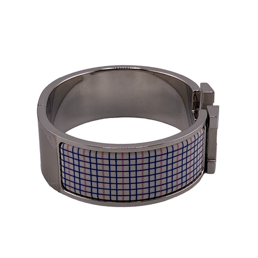 HERMES Bangle Enamel, Metal Silver Click crack GM