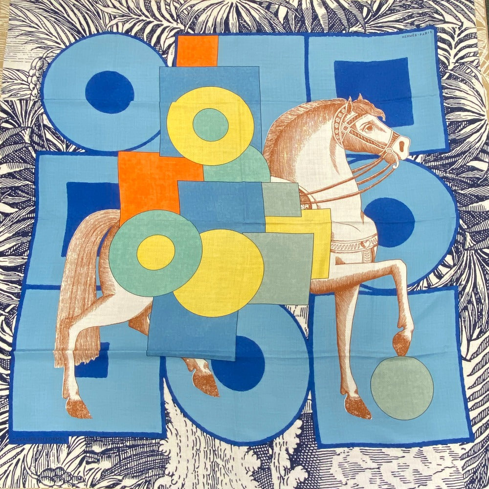 HERMES scarf Silk, Cashmere beige Cashmere x silk Caregean