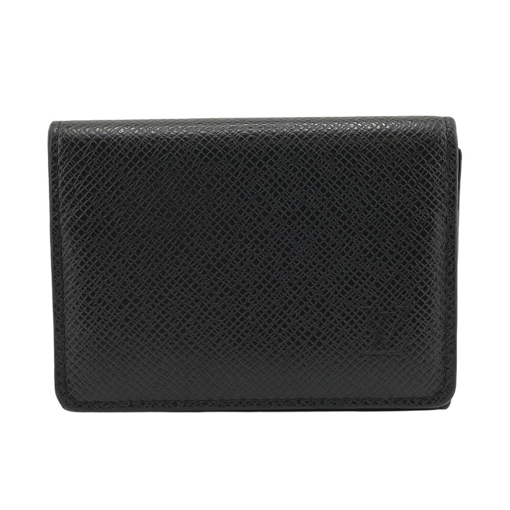 LOUIS VUITTON Card Case M30922 leather black Taiga Porto Envelope Carte de Visite
