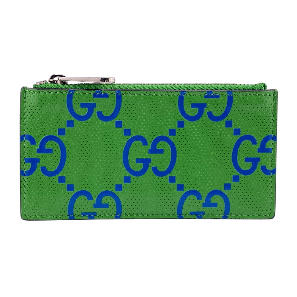 GUCCI Coin case 725550 leather green GG emboss
