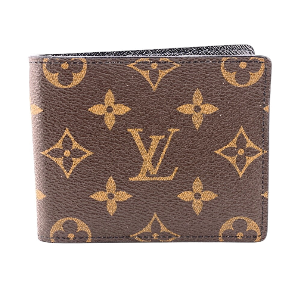 LOUIS VUITTON Bill Compartment M42139 Leather, Macassar Brown Monogram Portefeuille pants