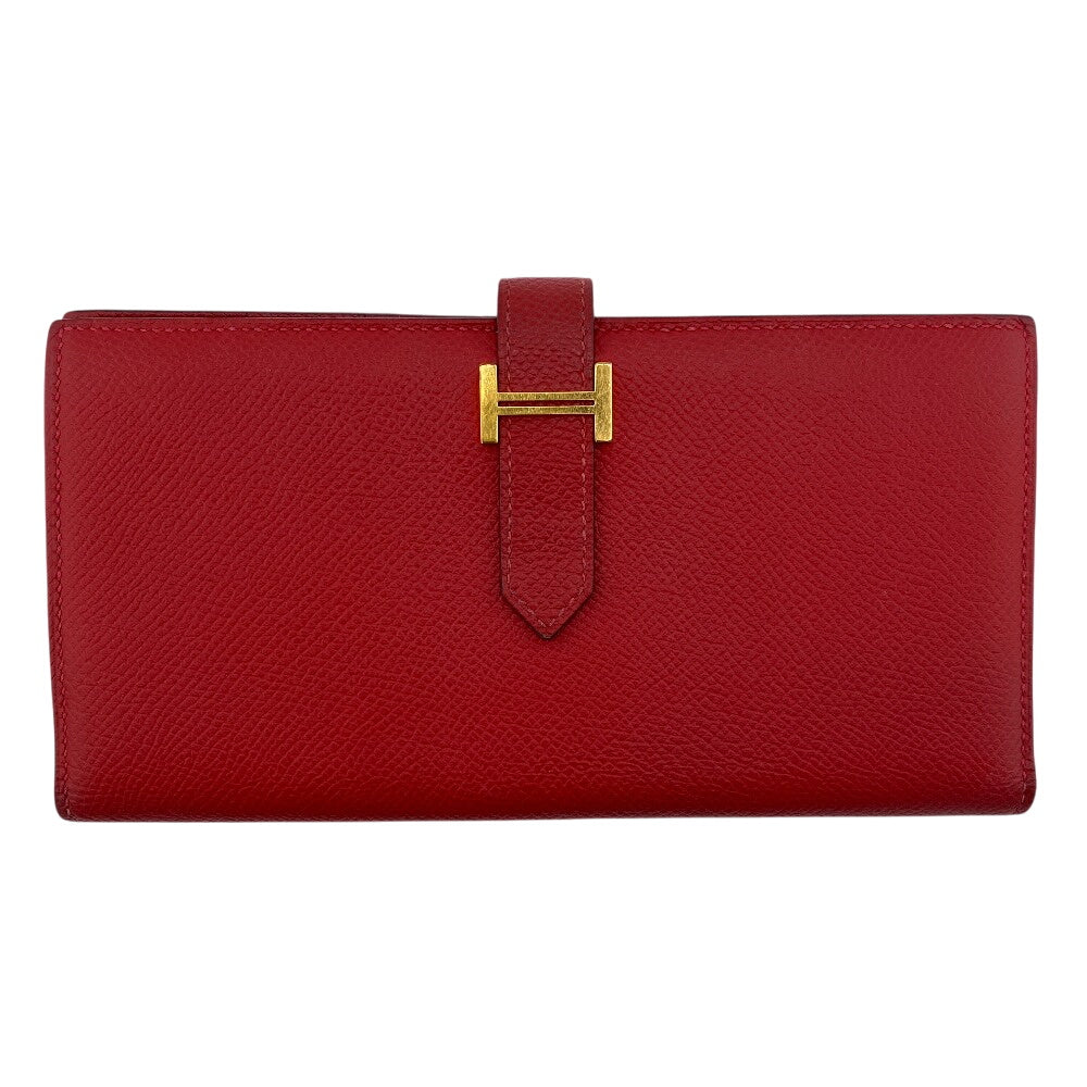 HERMES Long Wallet Purse C Epsom Red Beansufla