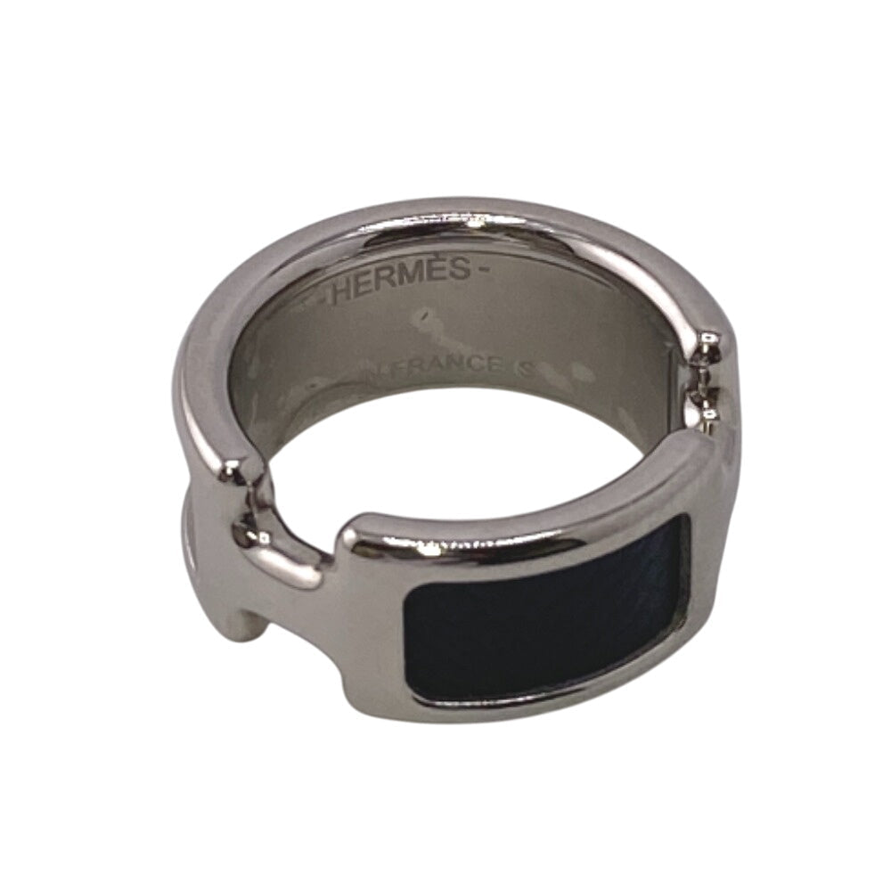 HERMES Ring Gold Plated, Leather black Olympe mens Used