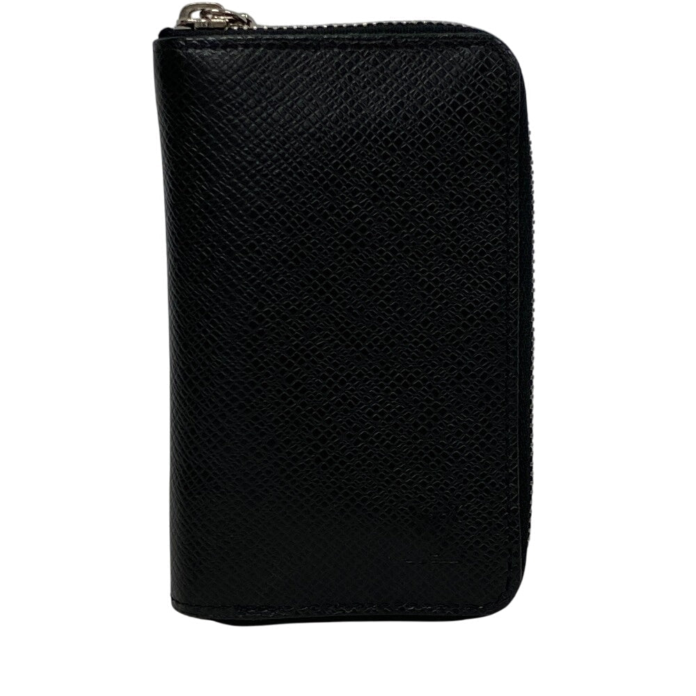 LOUIS VUITTON Coin case M32832 leather black Zip Around Taiga Zip around purse mens Used