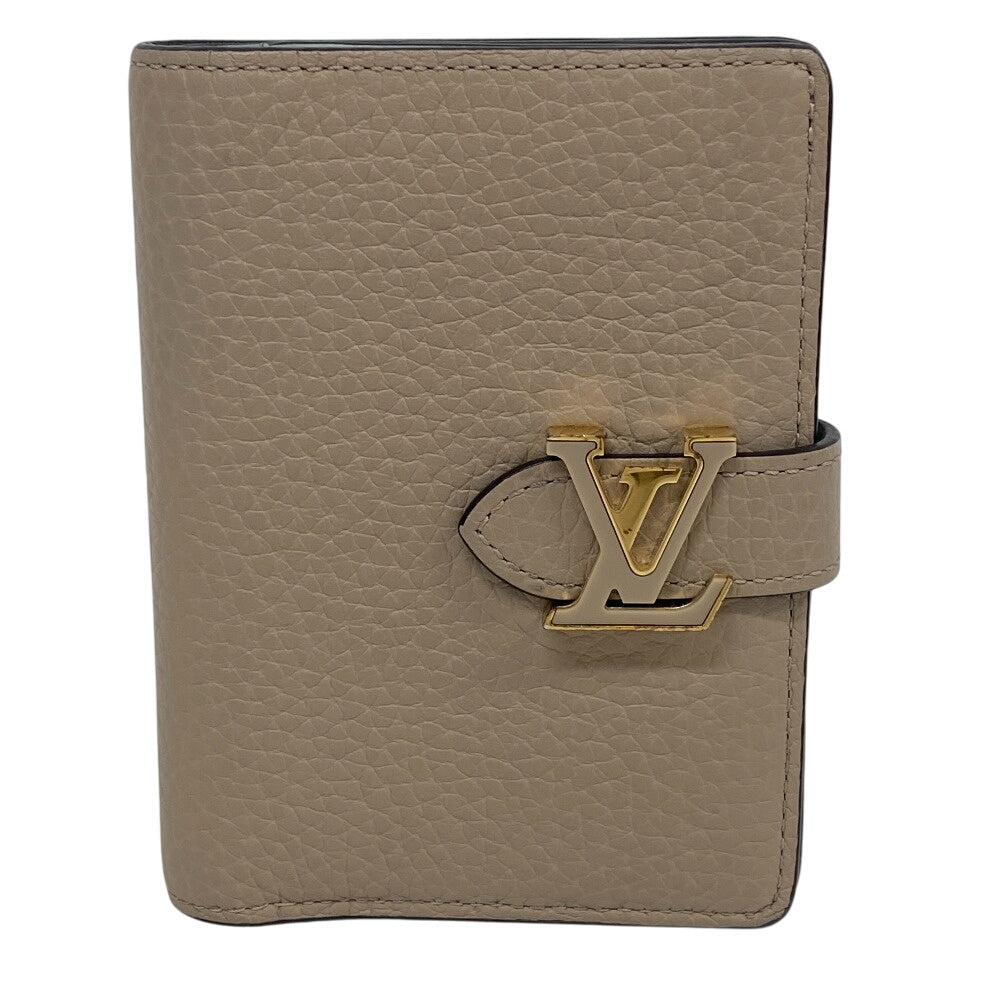 LOUIS VUITTON Bifold Wallet M82198 leather Galle Capusine V Vertical Wallet Capucines Women Used