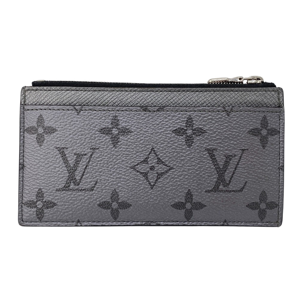 LOUIS VUITTON Coin case M30839 Taiga , Llama Silver Monogram Coin card holder mens Used